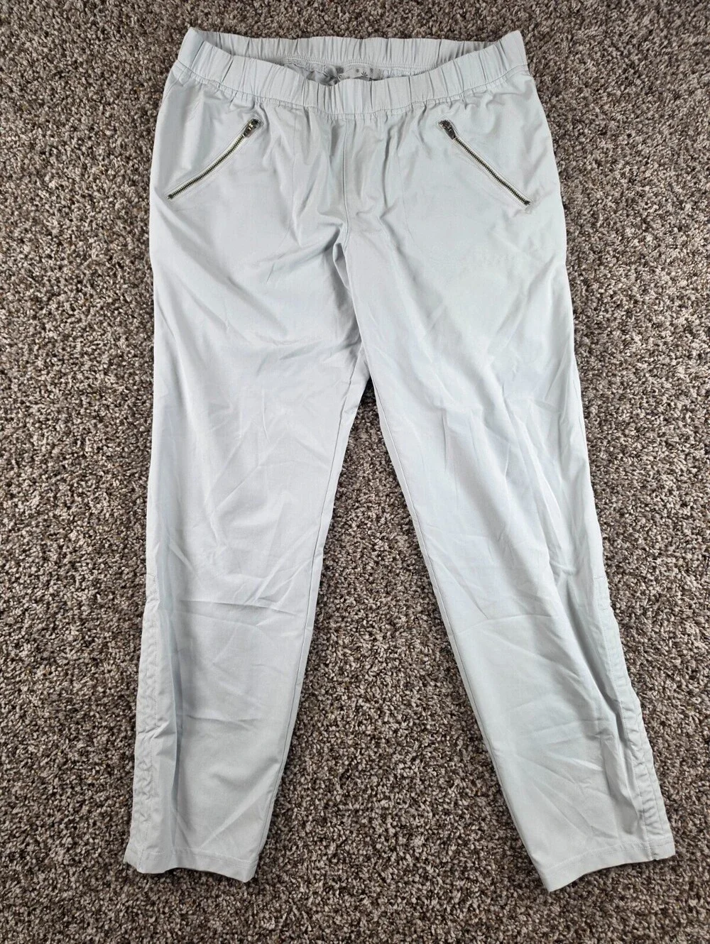 Athleta Womens Sz 16 Aspire Ankle Pant Light Gray Pull On Athletic Performance